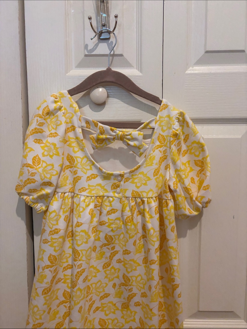Janie and Jack Yellow Floral Puff-Sleeve Dress - Picture 3 of 6